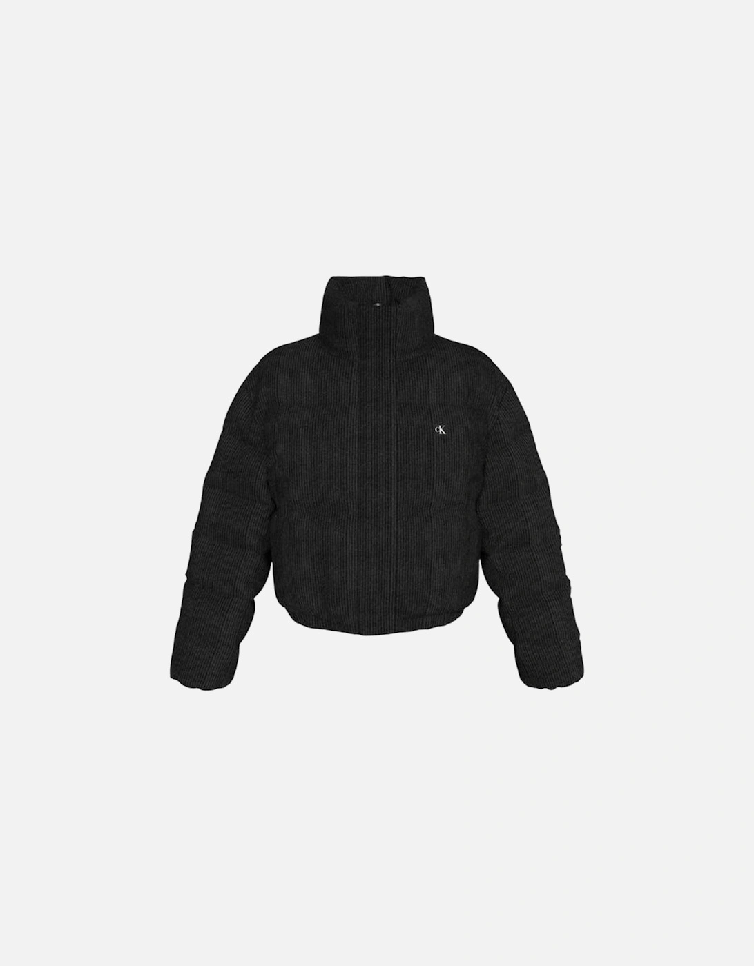 Corduroy Puffer Jacket with Modern Loose Fit Women - Black Jackets, 6 of 5