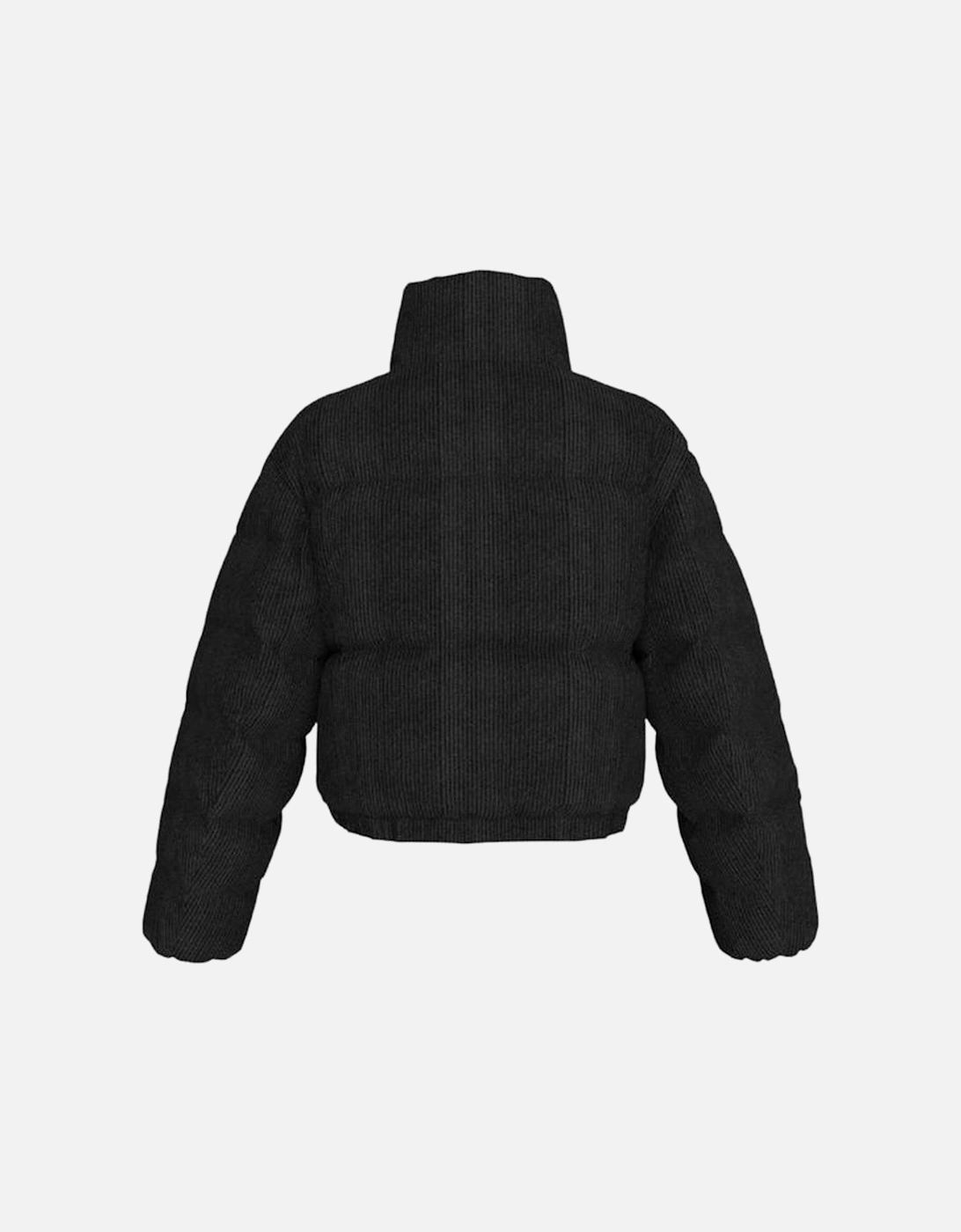 Corduroy Puffer Jacket with Modern Loose Fit Women - Black Jackets