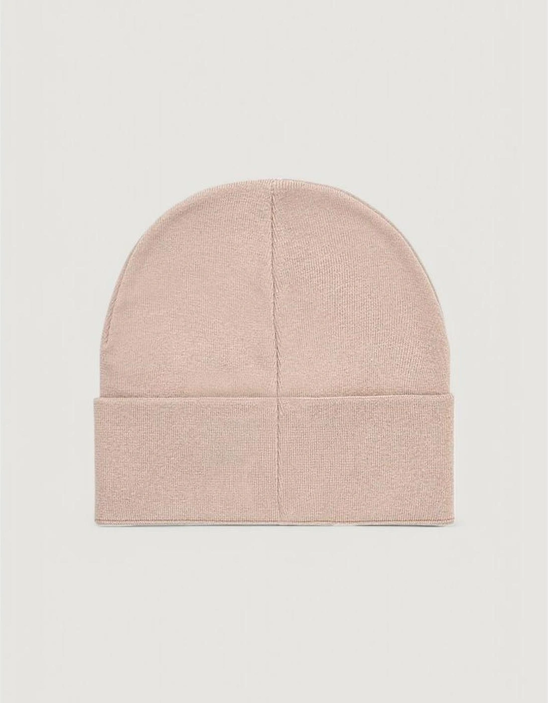 Mono Logo Embroidered Cotton Beanie Women - Beige Hats
