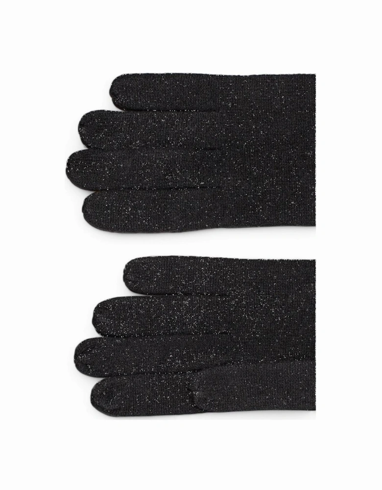 Cashmere Chunky Open Rib Gloves Women - Black