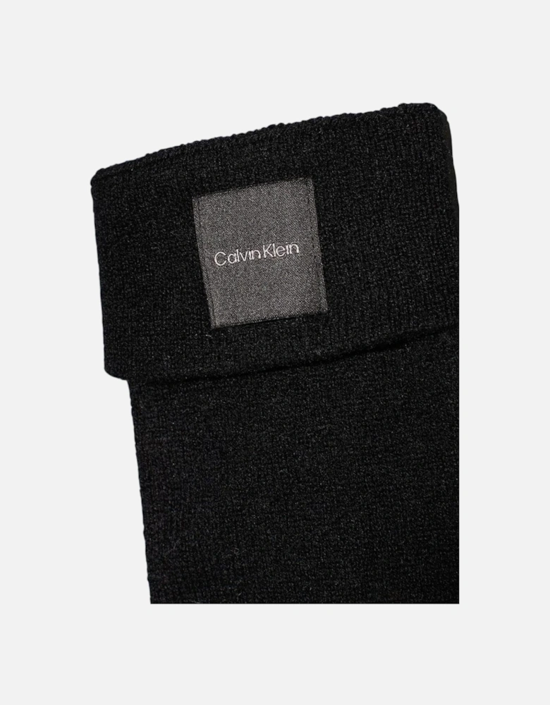 Cashmere Chunky Open Rib Gloves Women - Black