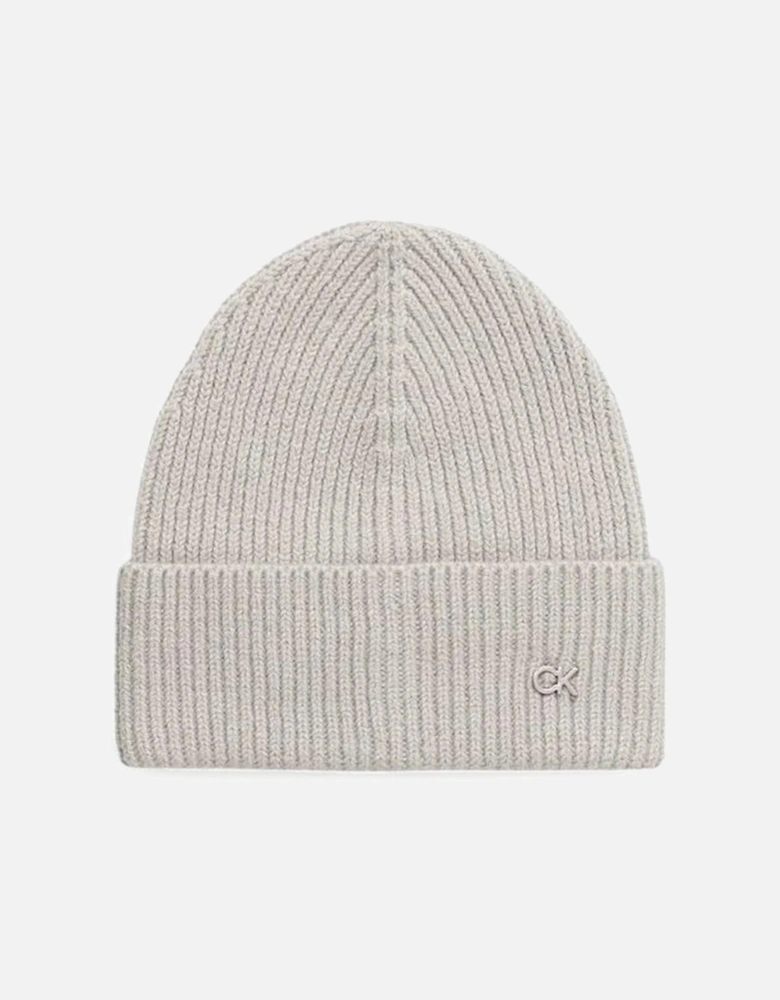 Chunky Ribbed Wool-Cashmere Beanie Women - Gray Hats