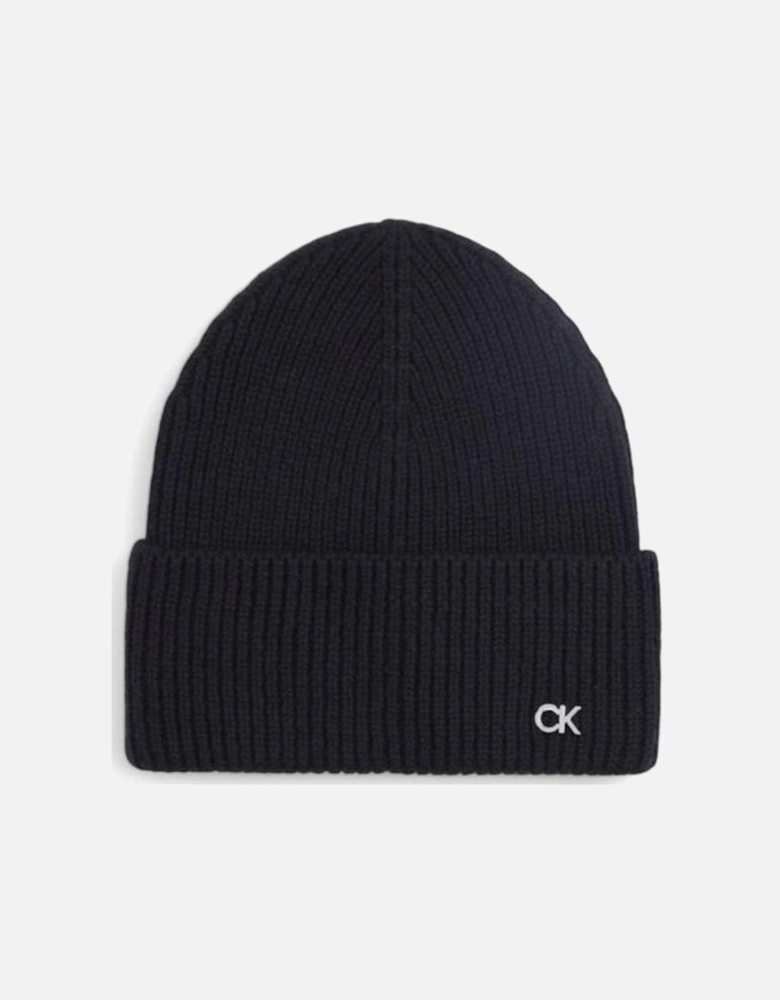 Chunky Ribbed Wool Cashmere Beanie Women - Black Hats