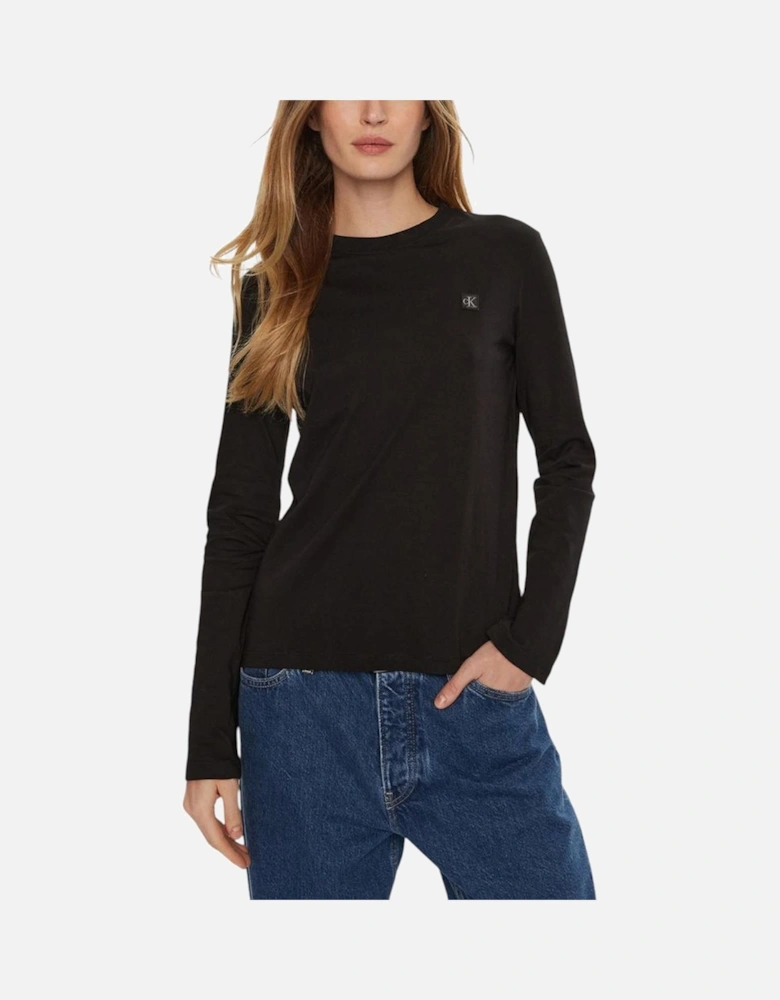 Embroidered Logo Cotton Short Sleeve T-Shirt Women - Black