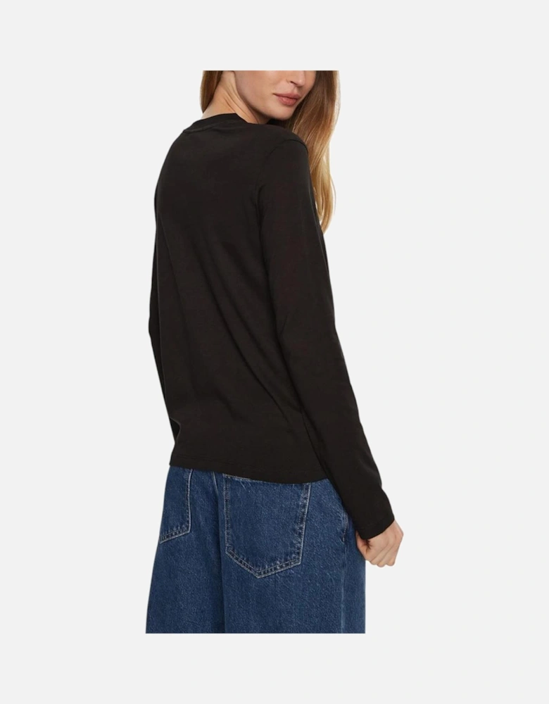 Embroidered Logo Cotton Short Sleeve T-Shirt Women - Black