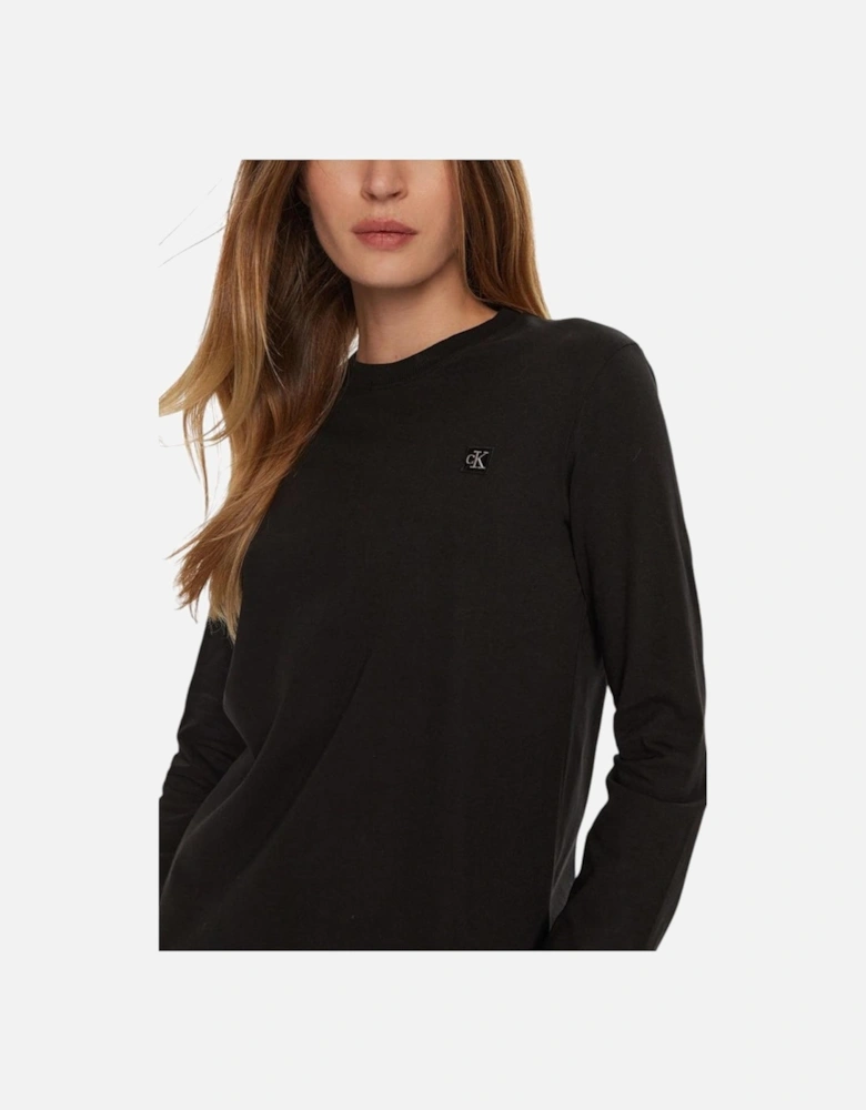Embroidered Logo Cotton Short Sleeve T-Shirt Women - Black