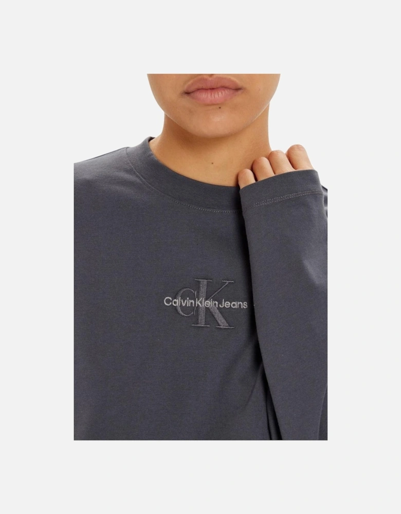 Monologo Loose Long-Sleeve T-Shirt Women - Gray