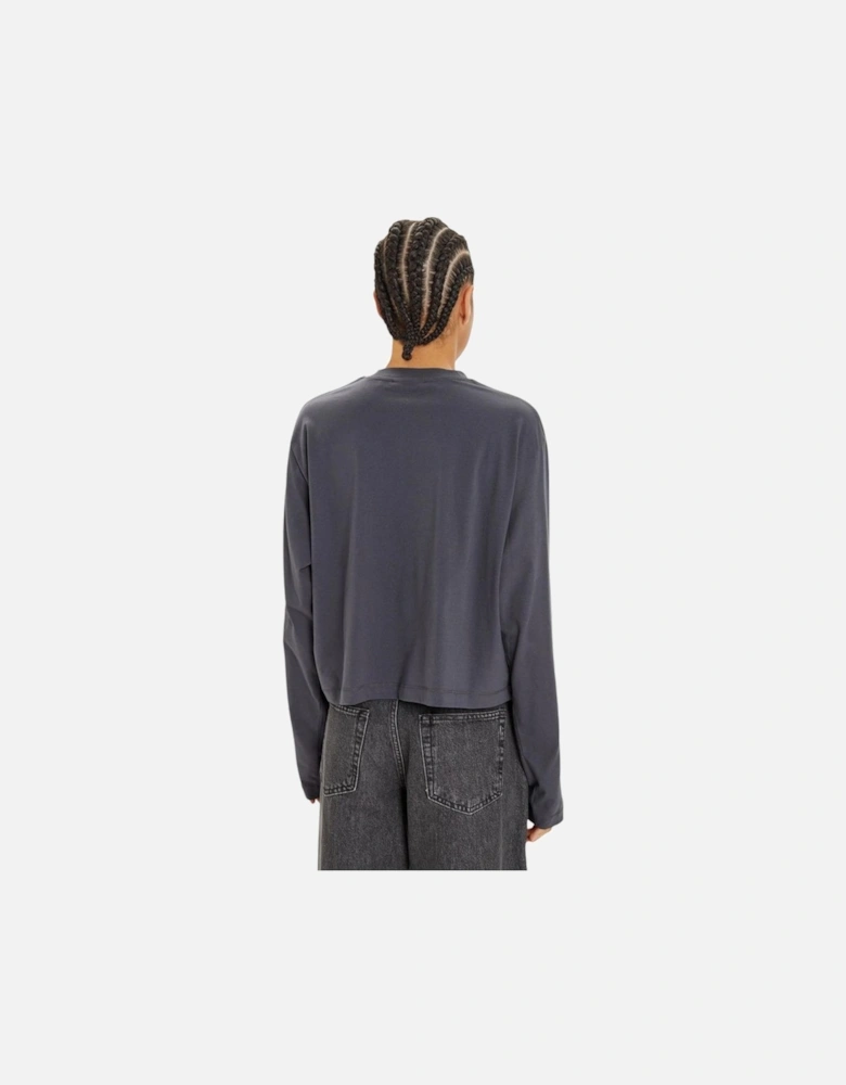 Monologo Loose Long-Sleeve T-Shirt Women - Gray