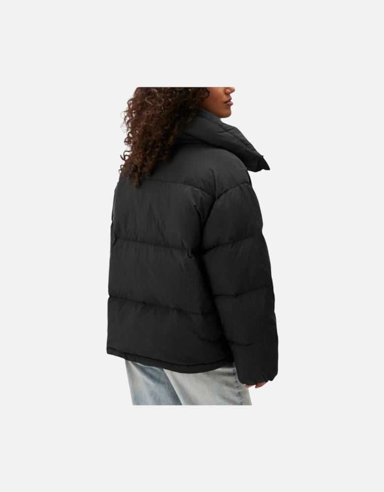 Relaxed Fit Puffer Jacket with High Collar Women - Black Jackets