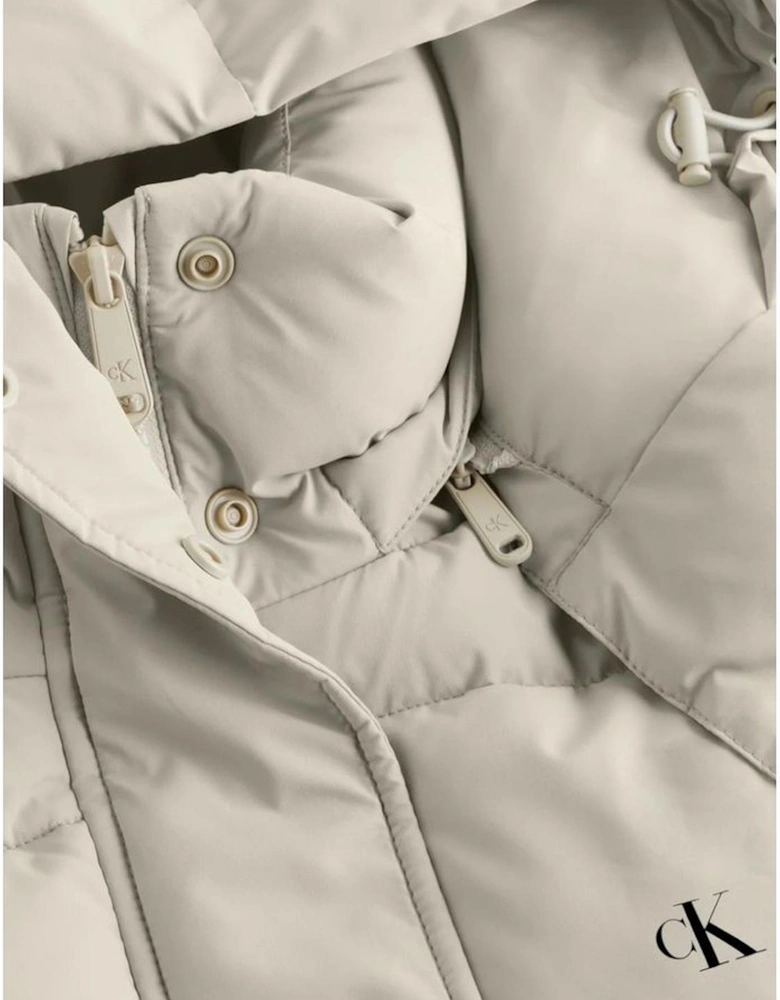 Recycled Polyester Blend Jacket Women - Beige Jackets