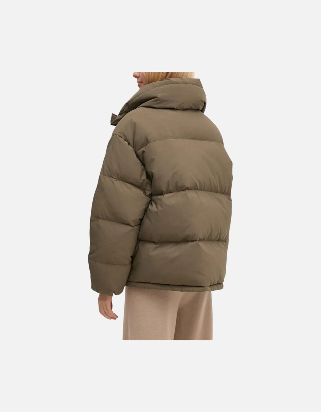 Relaxed Fit Puffer Jacket with High Collar Women - Gray Jackets