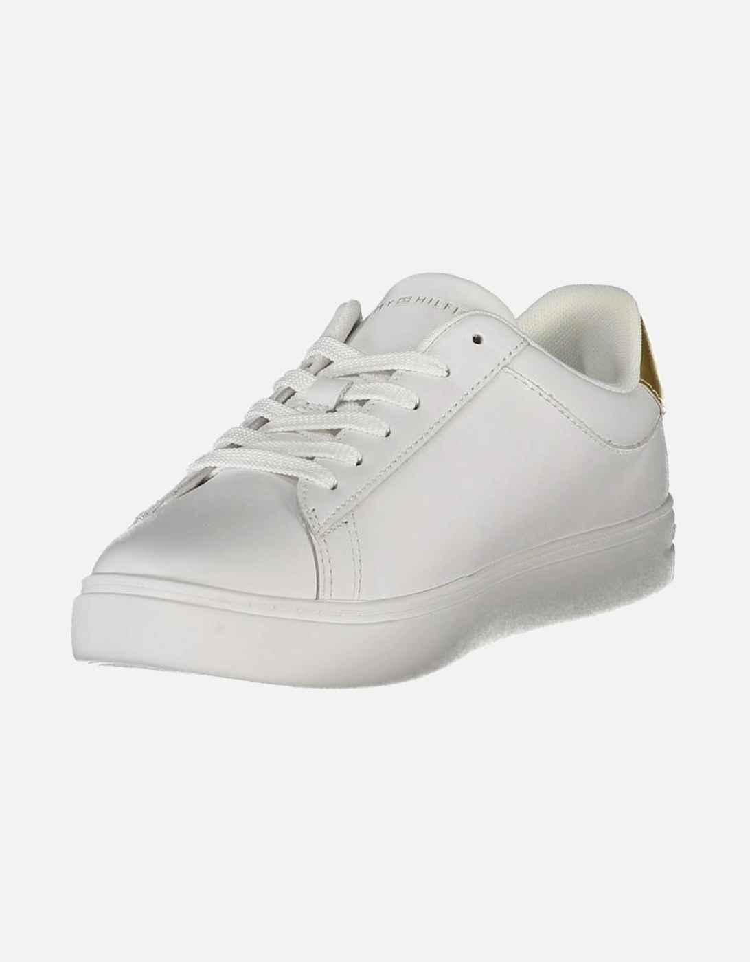 White Sneakers with Gold Detailing Women