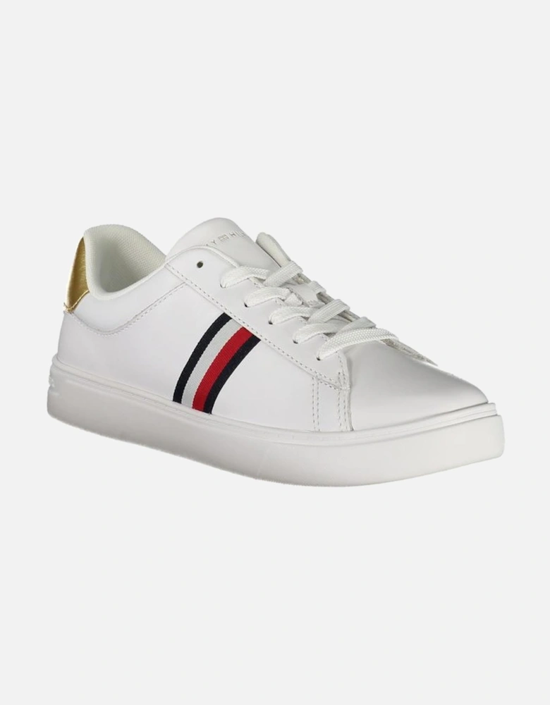 White Sneakers with Gold Detailing Women