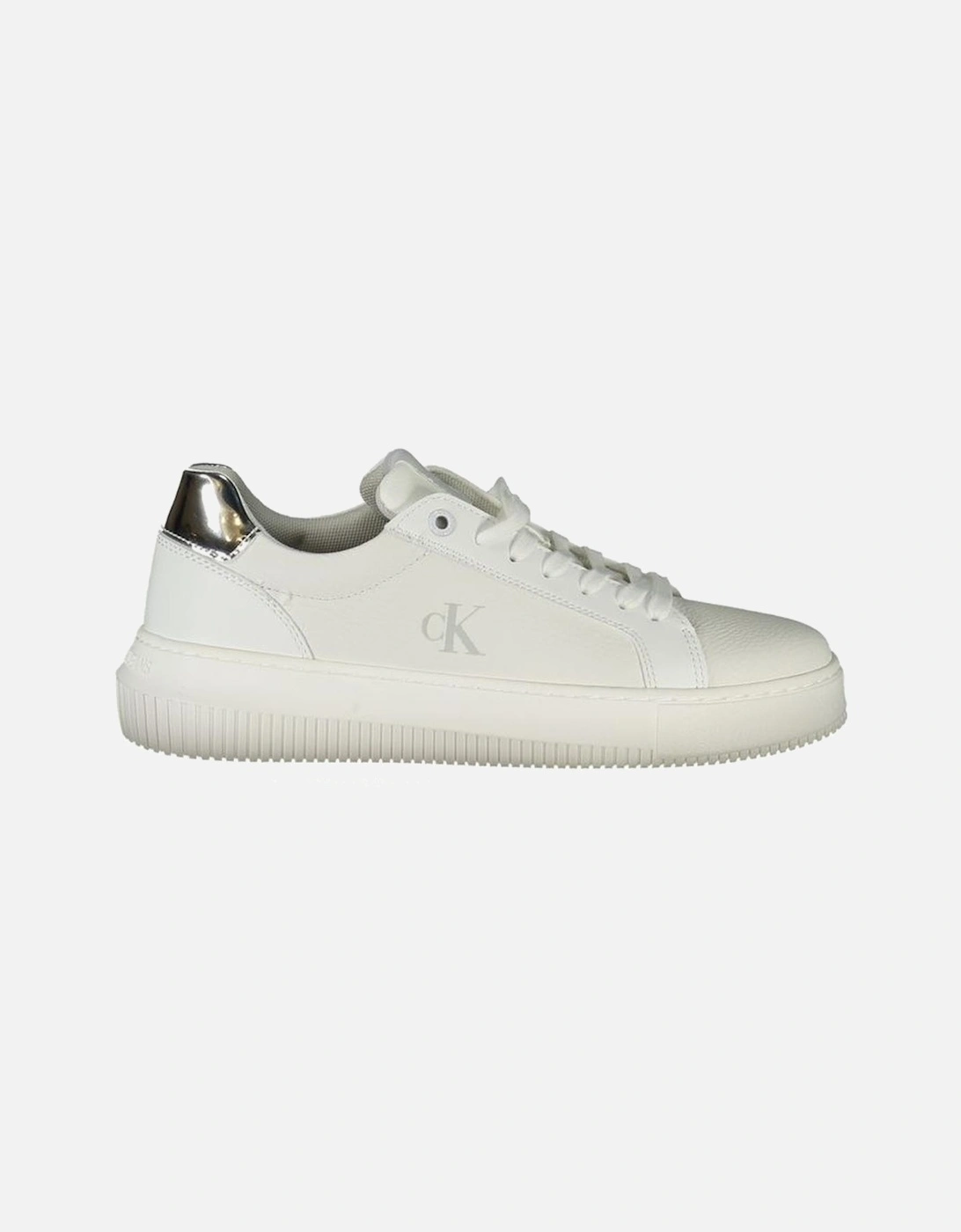 Sporty Elegance Sneakers with Silver Accents Women - White, 4 of 3