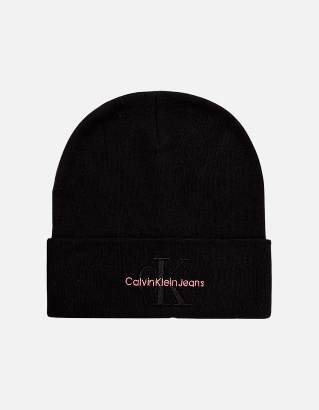 Mono Logo Embroidered Cotton Beanie Women - Black Hats, 4 of 3