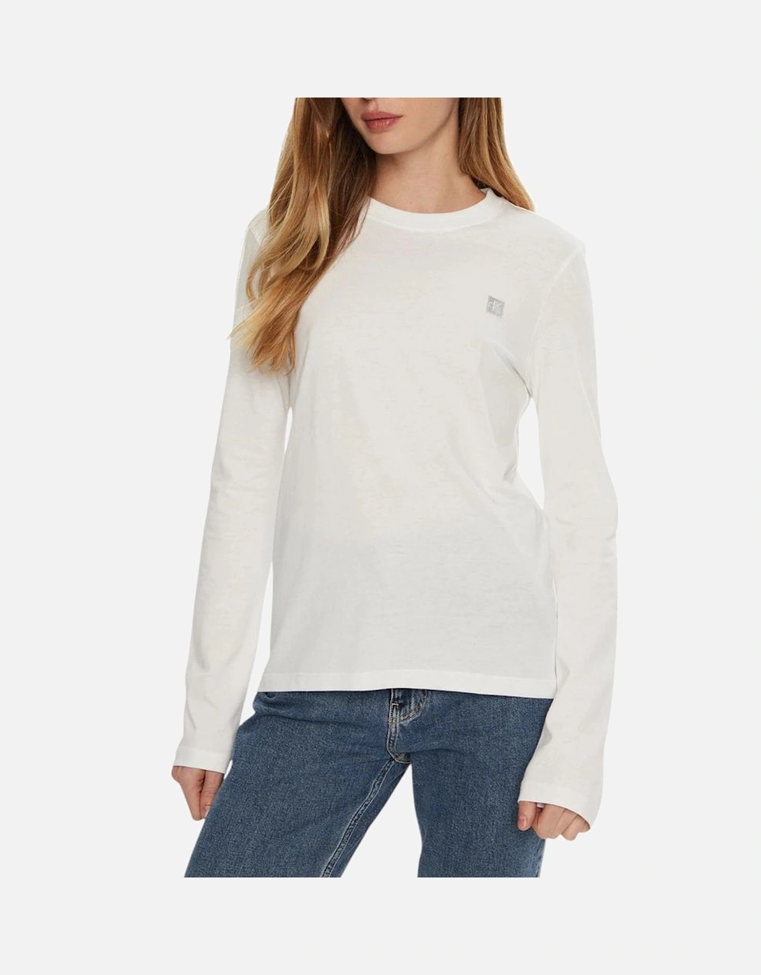 Womens Short Sleeve Embroidered Logo T-Shirt - White, 5 of 4