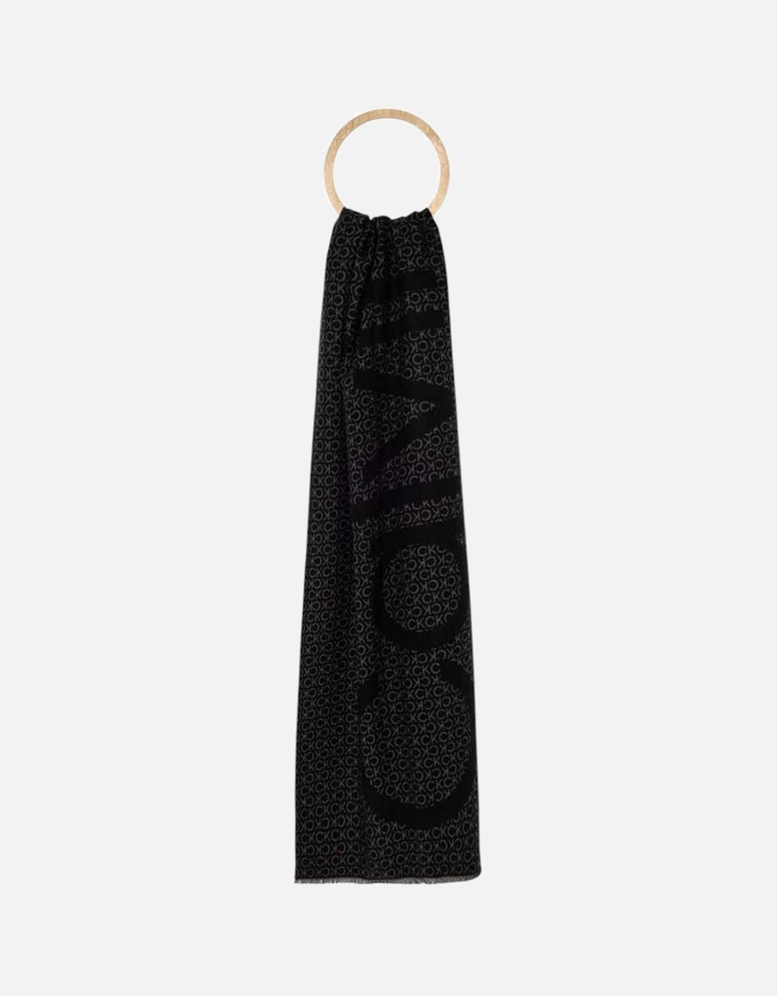 Fringes Two-Tone Mono Scarf Women - Black Scarves, 4 of 3