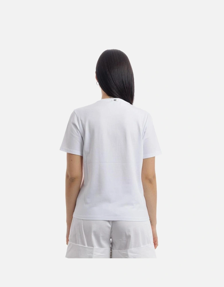 Classic T-Shirt with Rhinestone Logo Women - White