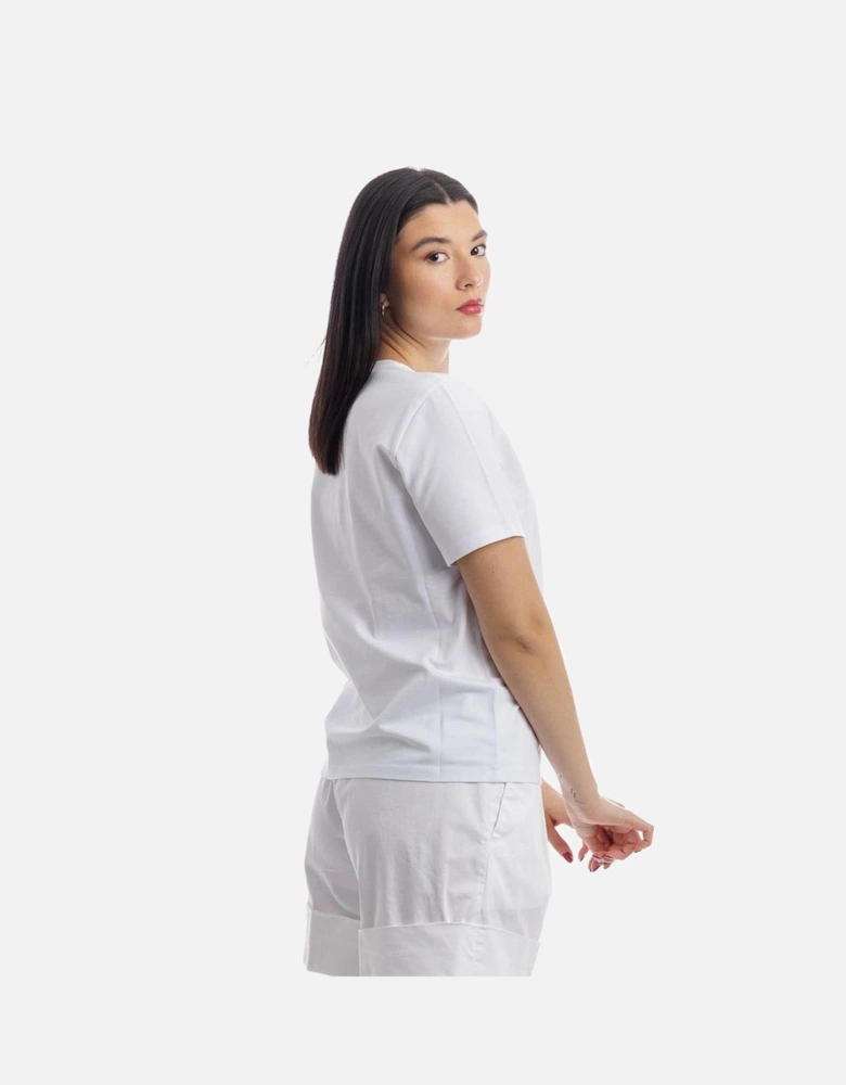 Classic T-Shirt with Rhinestone Logo Women - White