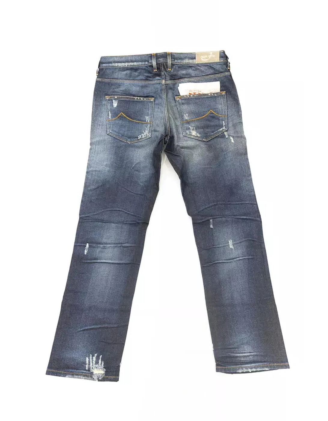 Straight-Leg Jeans with Rips and Embroidery Women - Blue Jeans