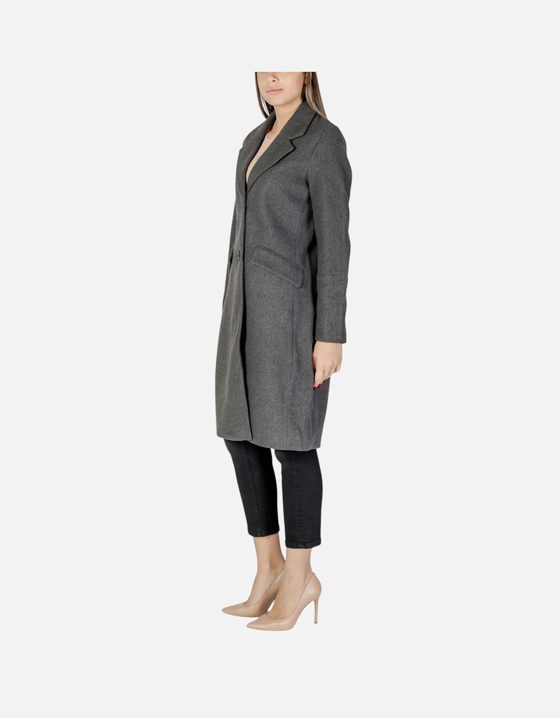 Teddy Coat with Recycled Polyester Blend Women - Gray Jackets