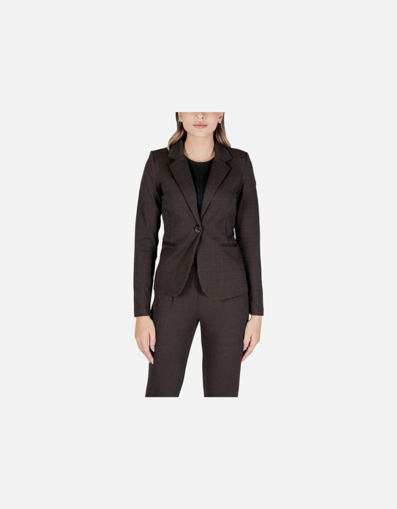 Tailored Single-Breasted Blazer Women - Brown Suits