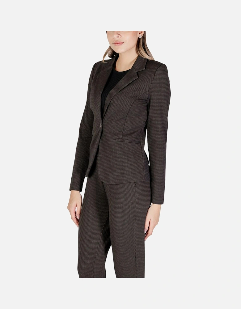 Tailored Single-Breasted Blazer Women - Brown Suits