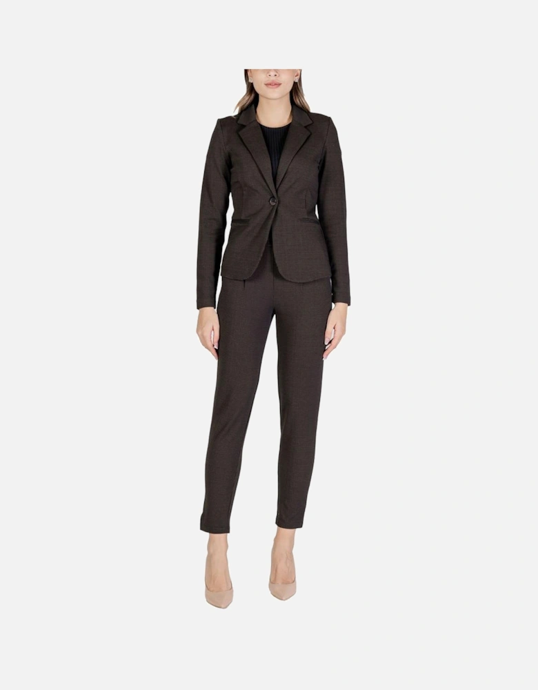 Tailored Single-Breasted Blazer Women - Brown Suits