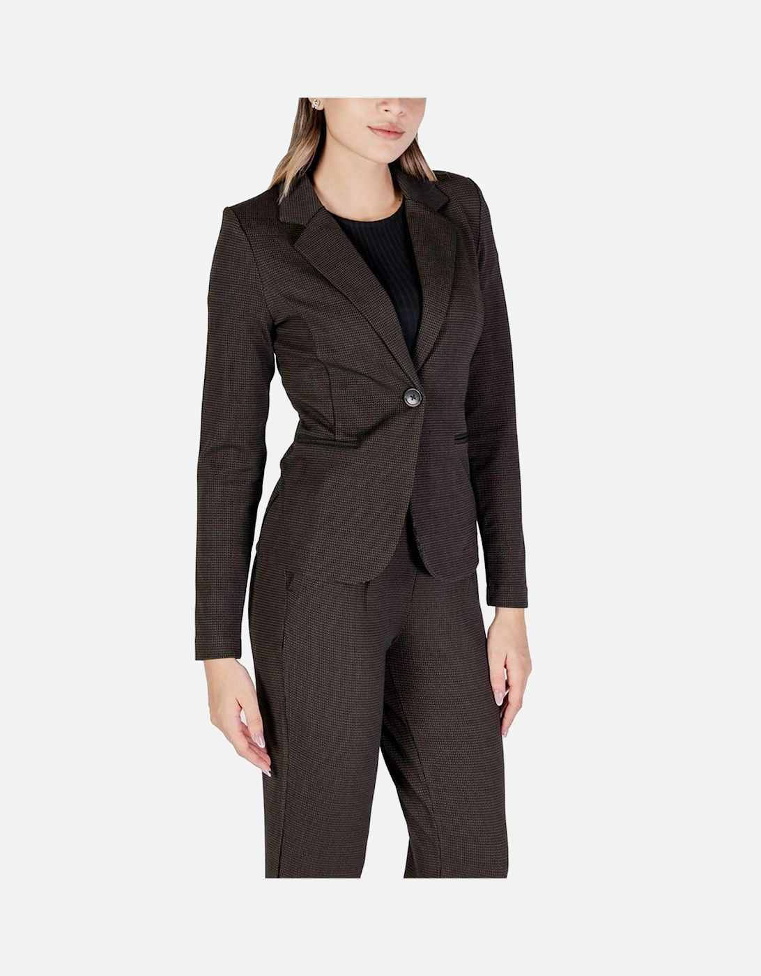 Tailored Single-Breasted Blazer Women - Brown Suits