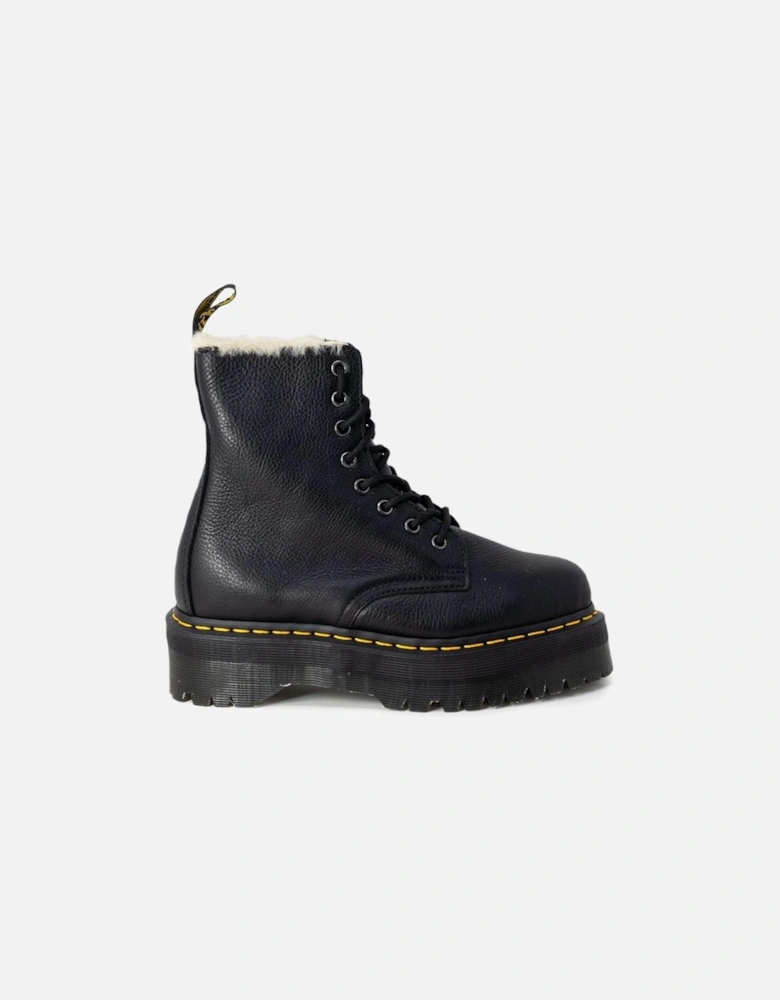 Leather Pointed-Toe Ankle Boots Women - Black