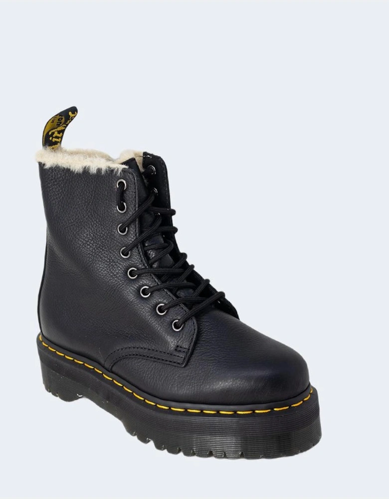 Leather Pointed-Toe Ankle Boots Women - Black