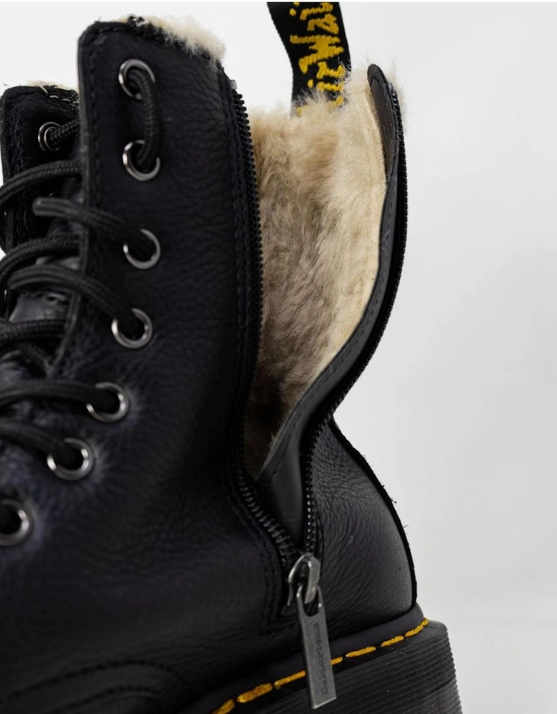 Leather Pointed-Toe Ankle Boots Women - Black
