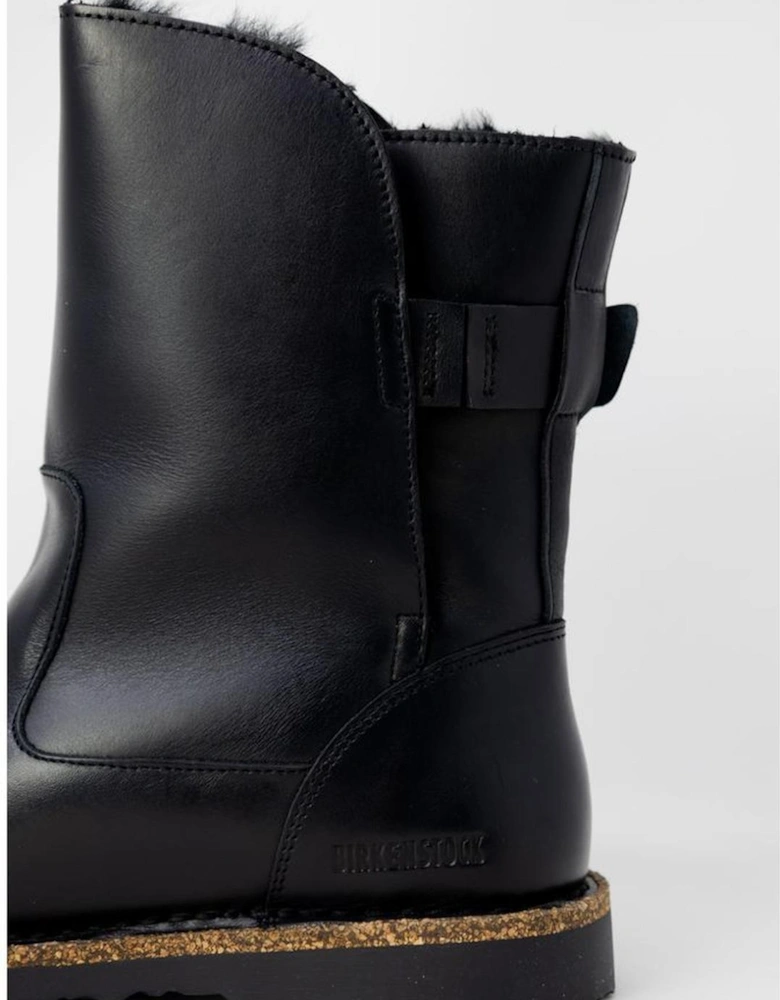 Leather Boots with 2.5cm Heel Women - Black