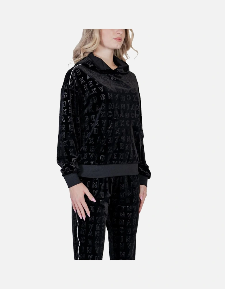 Comfortable Polyester Blend Sweatshirt Women - Black Sweaters