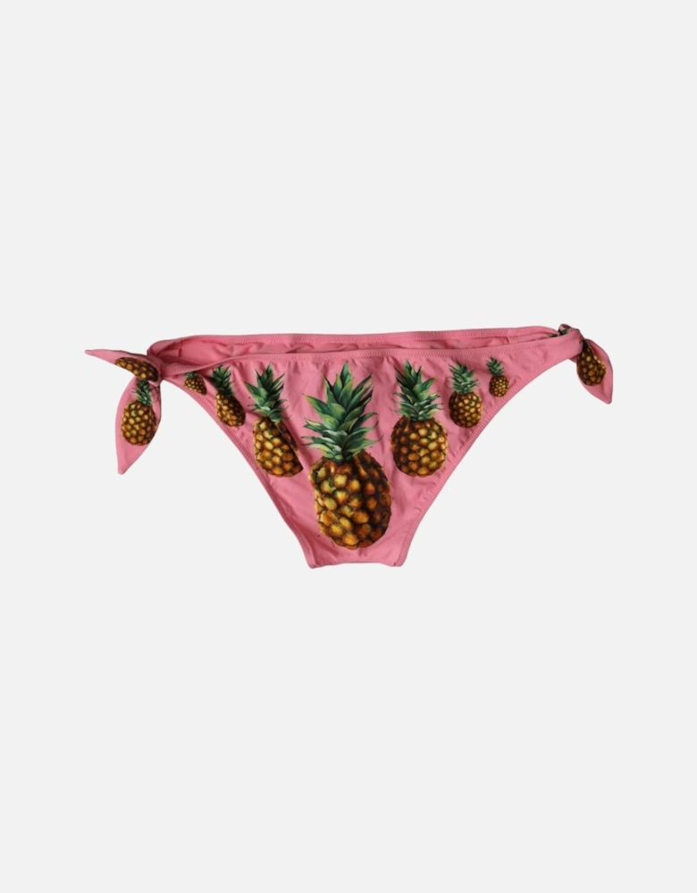 Printed Bikini Bottom Swimwear with Logo Details Women - Pink