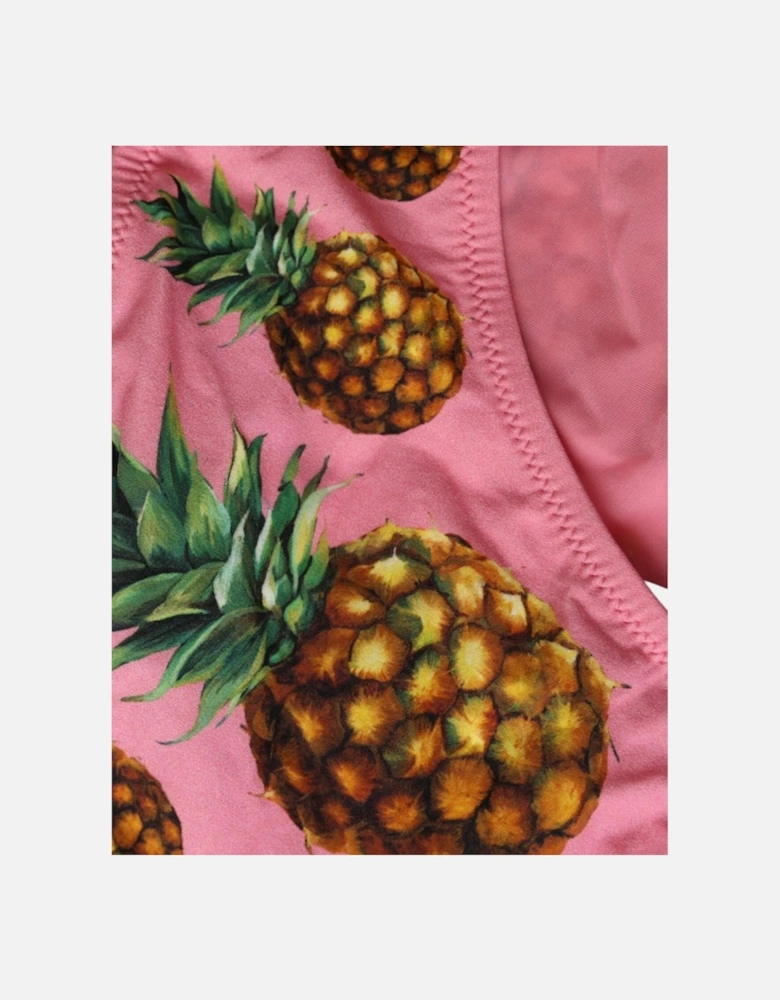 Printed Bikini Bottom Swimwear with Logo Details Women - Pink
