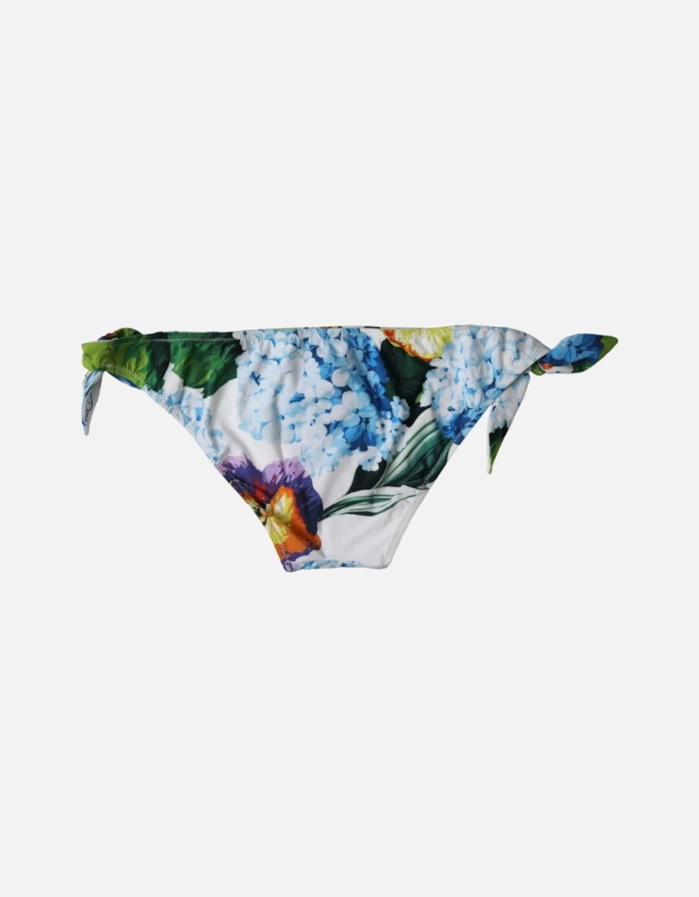 Floral Bikini Bottom Swimwear with Logo Details Women - White