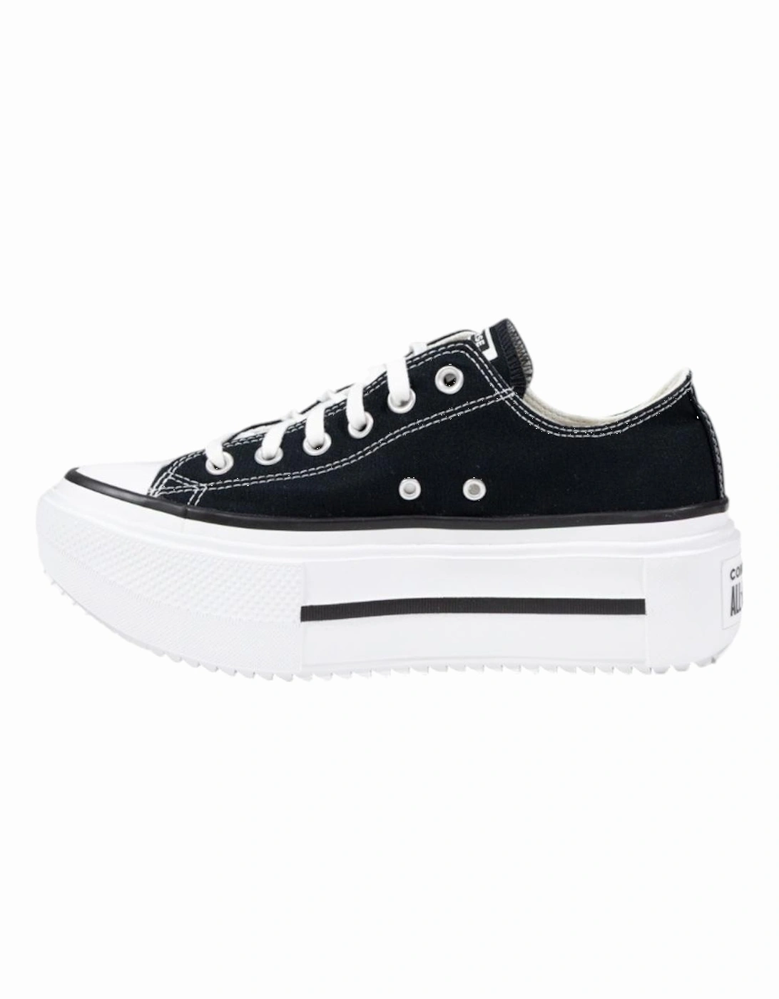 Classic Fabric Lace-Up Rubber Sole Sneakers Women - Black