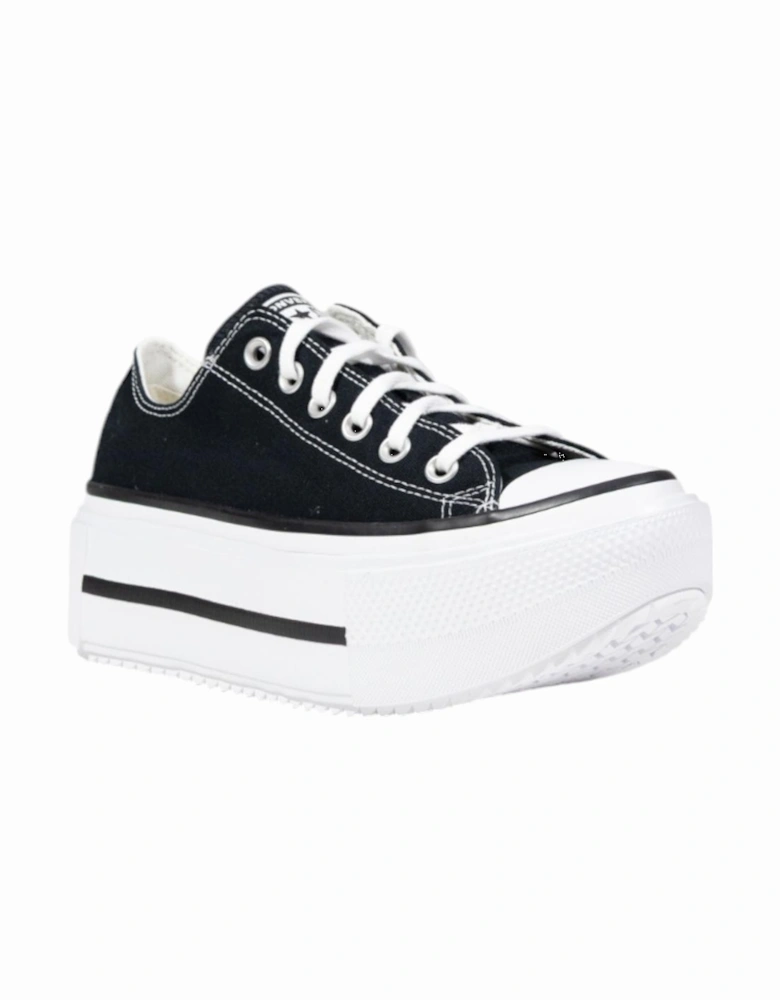 Classic Fabric Lace-Up Rubber Sole Sneakers Women - Black