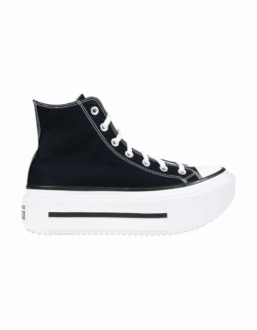 Lace-Up Rubber Sole Plain Sneakers Women - Black, 4 of 3