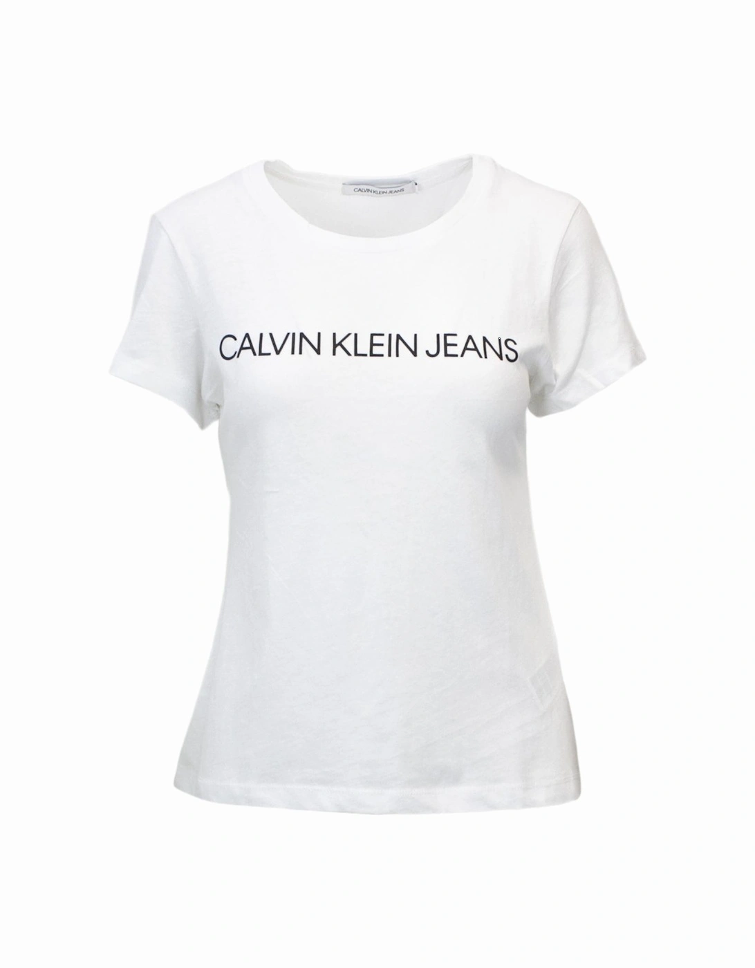 White Print Short Sleeve Round Neck T-shirt Women Shirts, 4 of 3