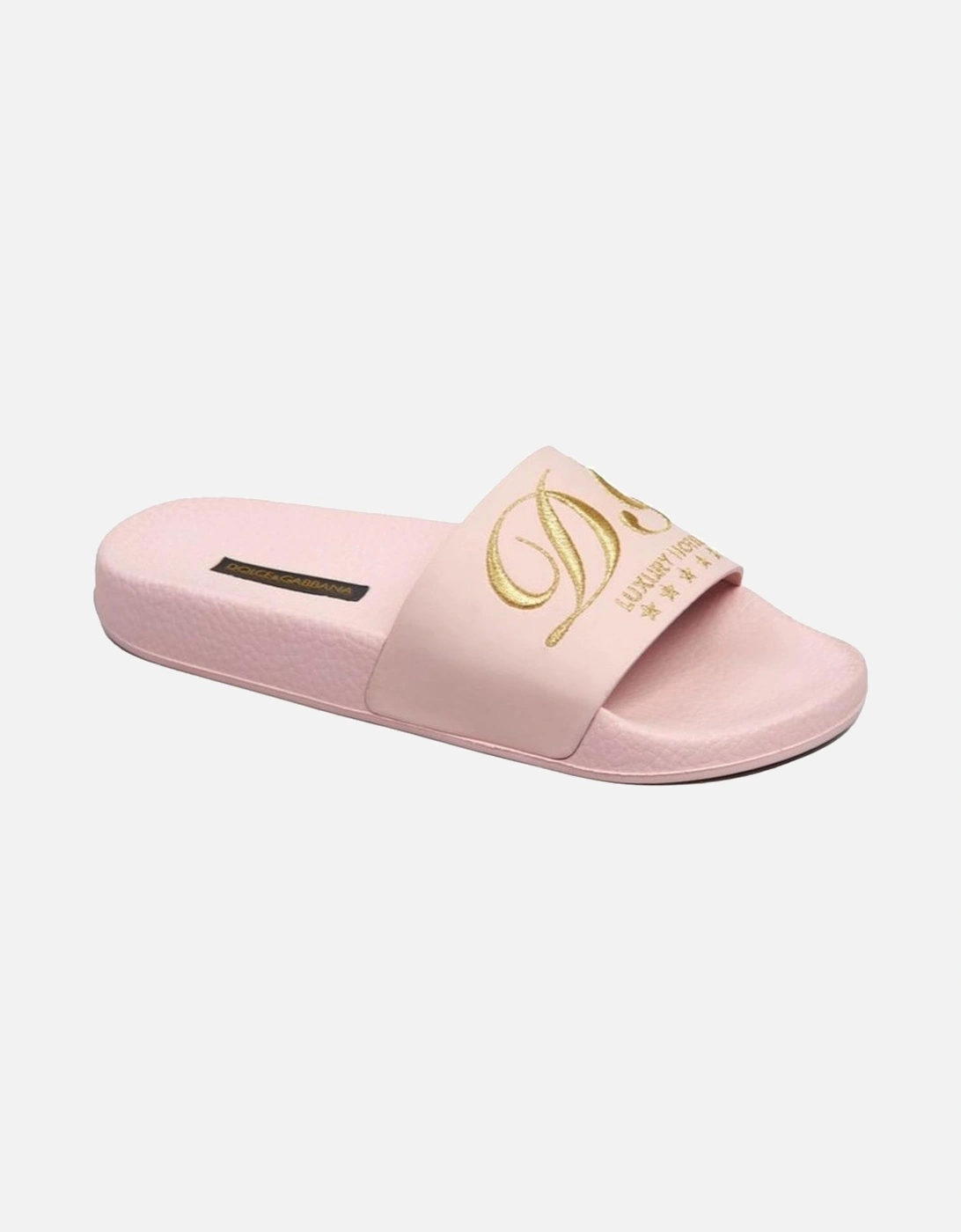 Luxury Leather Slippers with Embroidery Women - Pink