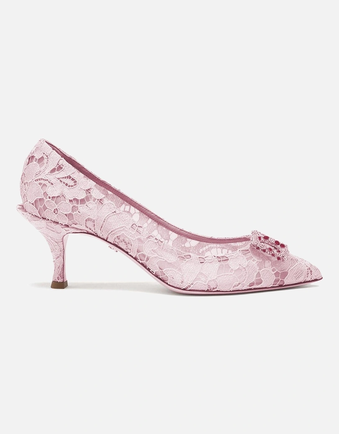 Floral Lace Pumps with Jeweled Logo Women - Pink, 3 of 2