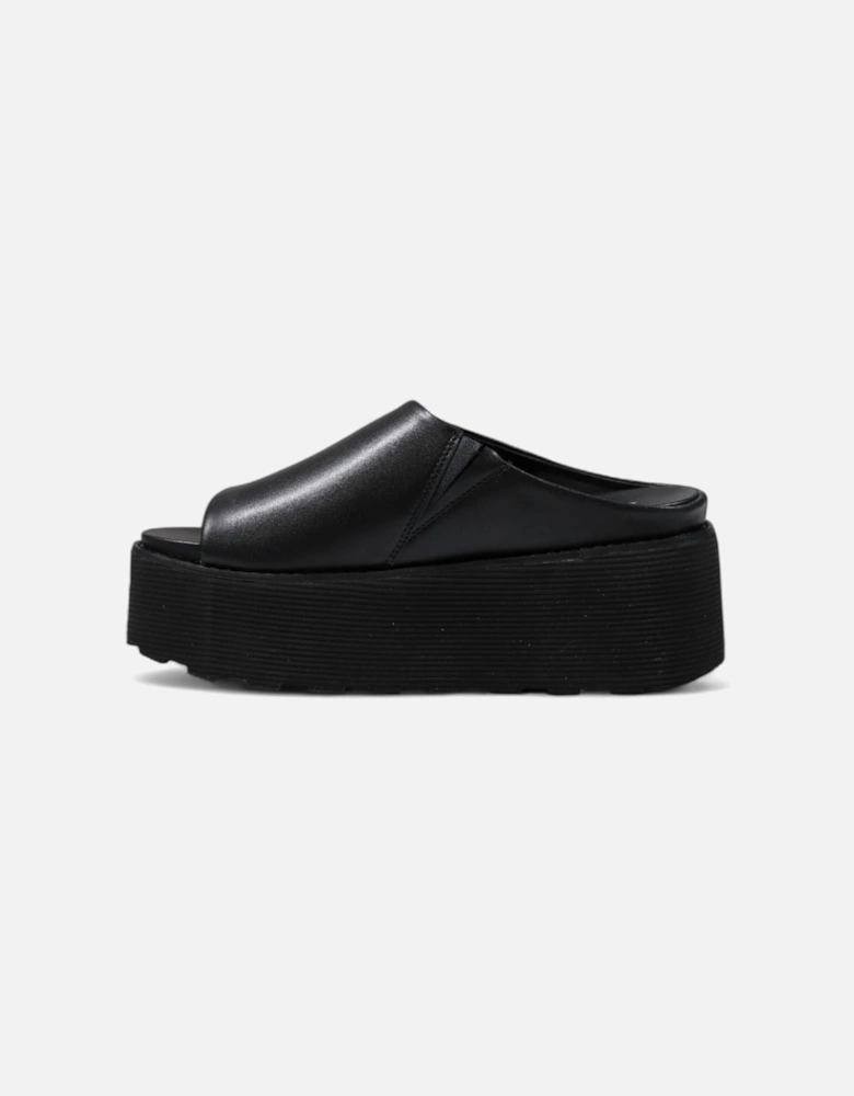 Leather Sandals with Rubber Sole Women - Black