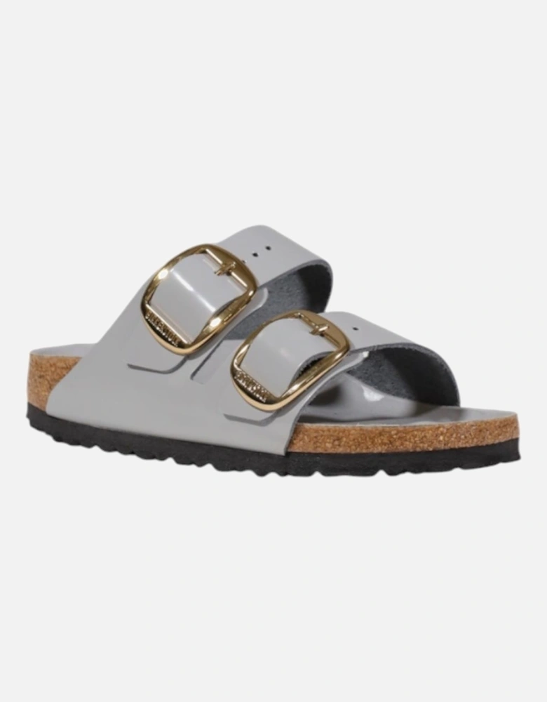 Leather Slippers with Comfort Footbed Women - Grey