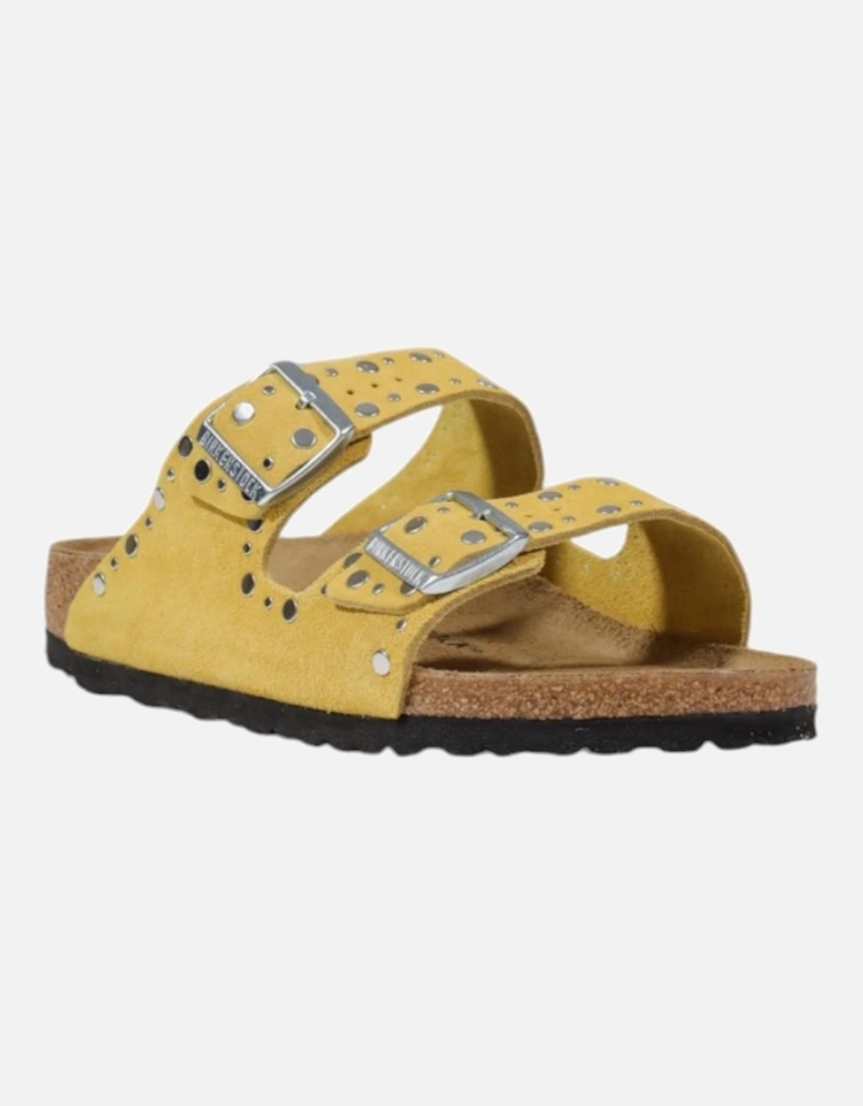 Leather Slippers with Comfortable Design Women - Yellow