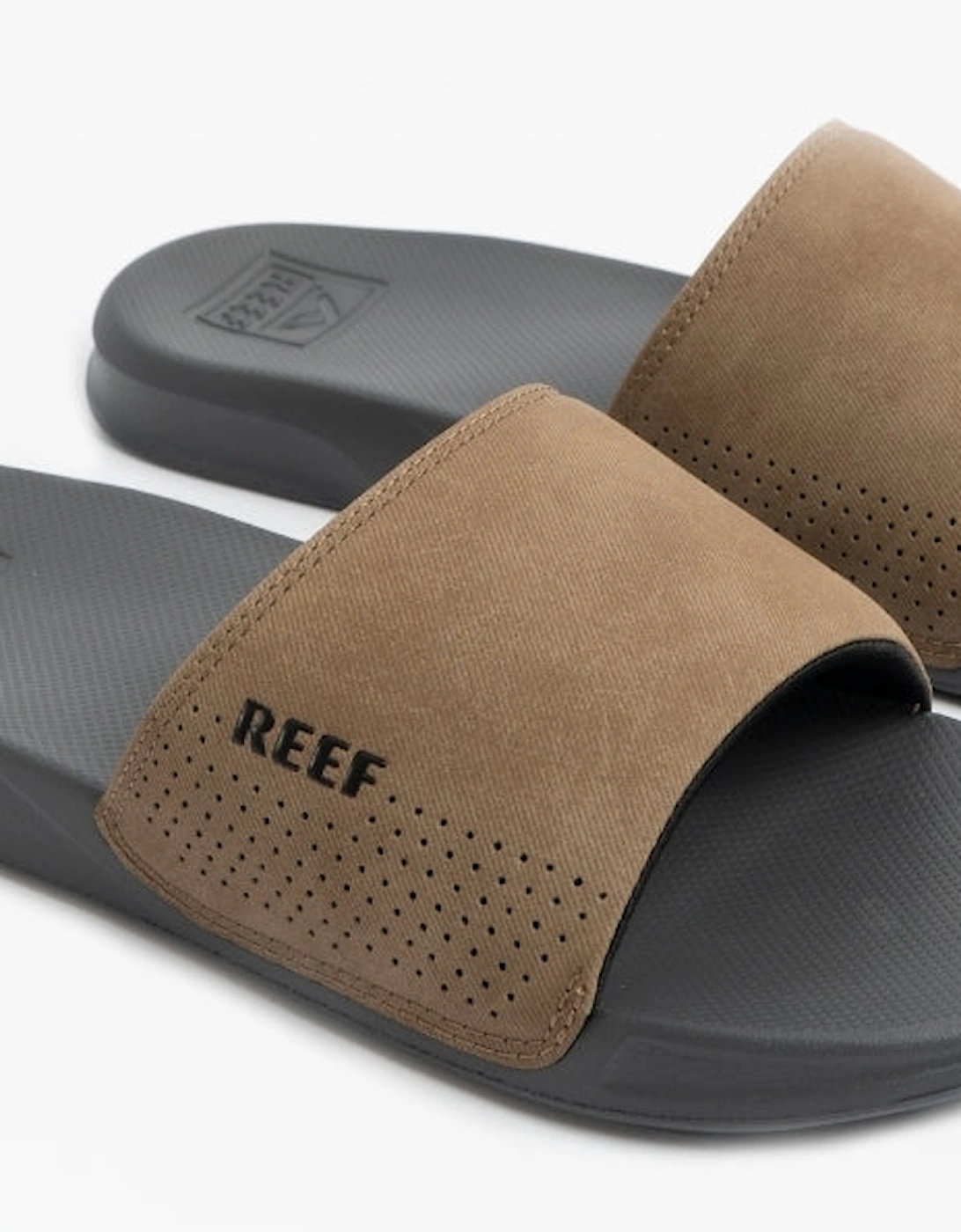 ONE SLIDE Mens Sliders Grey/Tan