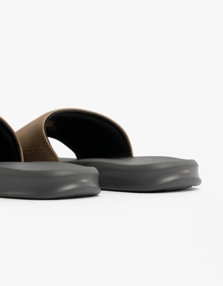 ONE SLIDE Mens Sliders Grey/Tan