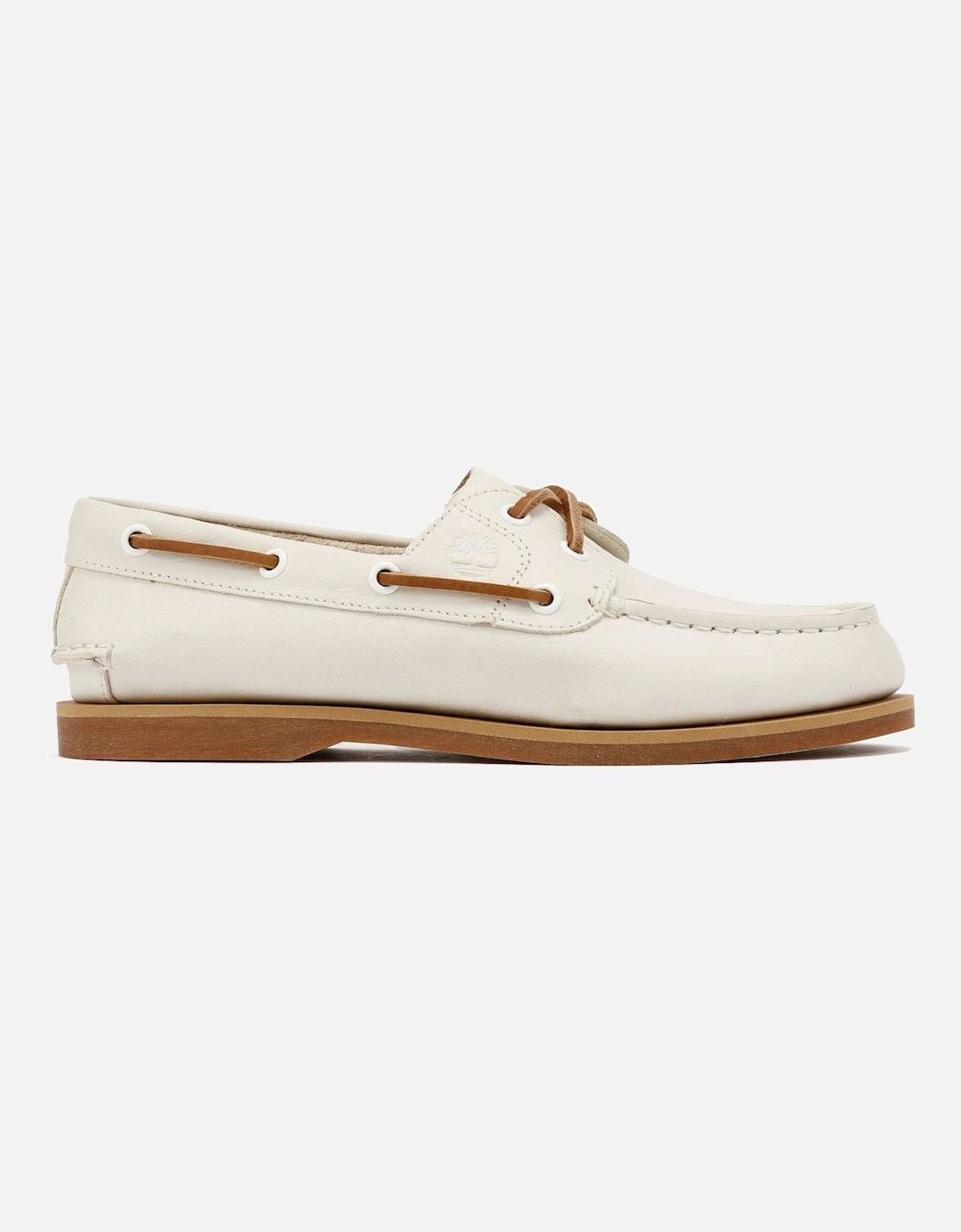 Classic 2 Eye Leather Women's Natural Boat Shoes