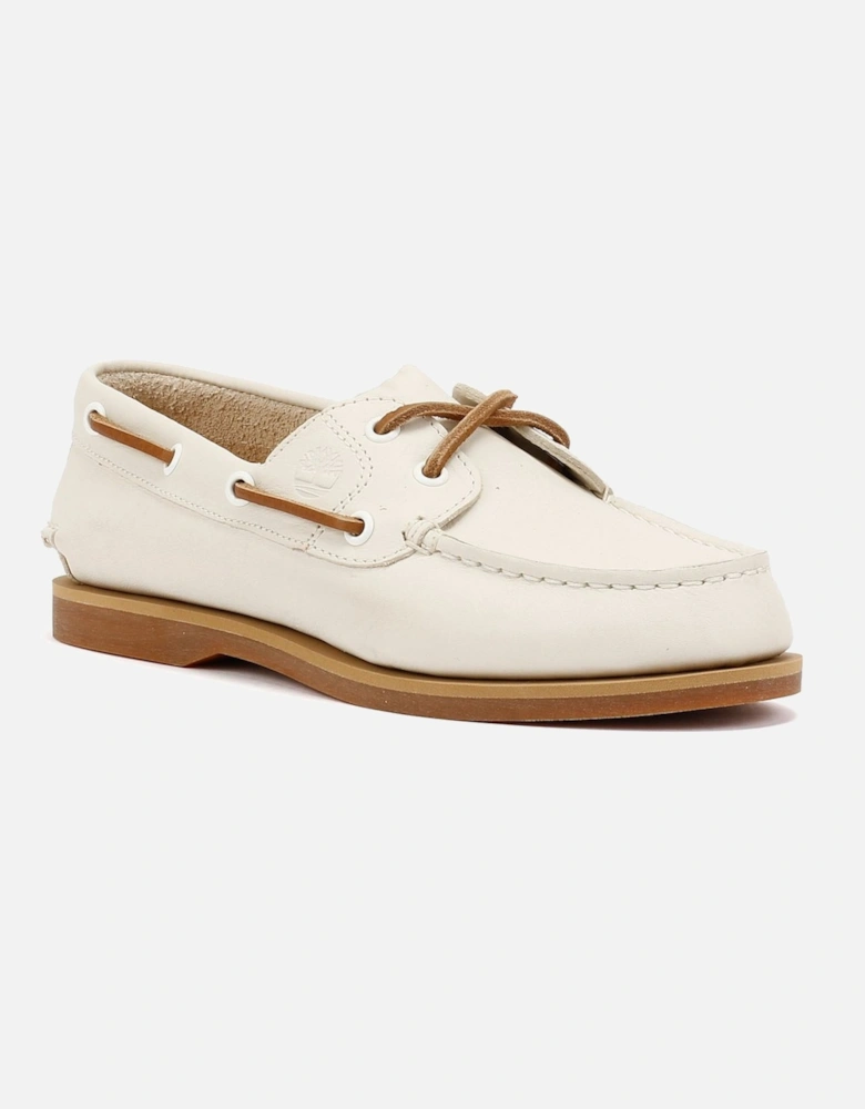 Classic 2 Eye Leather Women's Natural Boat Shoes